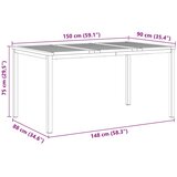  TrpezarijskiStol Smeđa 150 x 90 x 75 cm Čvrsto drvo akacije | shoptok.hr