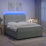  LED okvir za krevet s madracem Svjetlosiva 140 x 190 cm Baršun | shoptok.hr