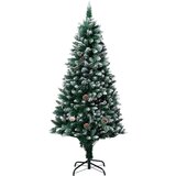 vidaXL Umetna novoletna jelka s storži in belim snegom 150 cm, (20670643) | Shoptok.si