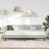  Kutni okvir kreveta s madracem Svjetlosiva 90 x 190 cm Baršun | shoptok.hr