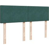 vidaXL Box spring postelja z vzmetnico temno zelena 140x200 cm žamet | Shoptok.si