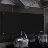 vidaXL Kuhinjska zaščitna obloga črna 90x40 cm kaljeno steklo Cene