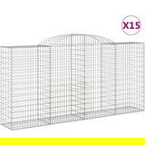  Lučne gabionske košare 15kom 300x50x140/160cm pocinčano željezo | shoptok.hr