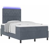  LED Box Spring Krevet s madracem Tamno siva 120 x 200 cm Baršun | shoptok.hr