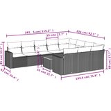  11-dijelni set vrtnih sofa od poliratana s jastucima crni | shoptok.hr