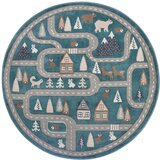 Hanse Home Modrozelena otroška preproga ø 140 cm Streets – | Shoptok.si
