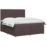  Boxspring krevet s madracem Tamno smeđa 140 x 200 cm Tkanina Slike