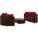  5-dijelni set vrtnih sofa s jastucima poliratan smeđi | shoptok.hr