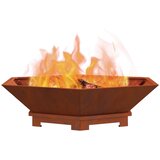  Kamin Smeđa 100 x 100 x 28 cm Čelik otporan na vremenske uvjete | shoptok.hr