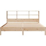 vidaXL Krevet s regalom za knjige bez madraca 200 x 200 cm od borovine | shoptok.hr