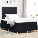 vidaXL Krevet s opružnim boxom i madracem Crni 120x200 cm Tkanina | shoptok.hr