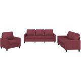  3-dijelni set sofa s jastucima crvena boja vina od tkanine | shoptok.hr