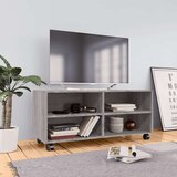 vidaXL TV omarica s kolesci siva sonoma 90x35x35 cm inženirski les | Shoptok.si