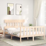 vidaXL Okvir za krevet s uzglavljem 140x200 cm od masivnog drva Cijene