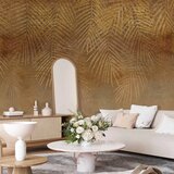  Foto tapeta - Abstract nature in beige - composition with golden exotic leaves 300x210 | shoptok.hr