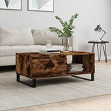 The Living Store Klubska mizica dimljeni hrast 90x50x36,5 cm inženirski les - Klubska Mizica, (21574661) | Shoptok.si