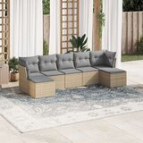 vidaXL 7-dijelni set vrtnih sofa od poliratana s jastucima bež | shoptok.hr