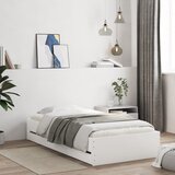 vidaXL Posteljni okvir s predali bel 90x190 cm inženirski les Cene