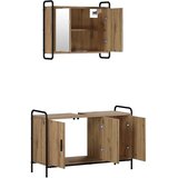  Set ormarića za kupaonicu 2 kom. Hrast artisan - Hrast artisan Ormar s umivaonikom (3 vrata) + viseći ormar | shoptok.hr