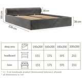 Maison de Rêve Tamno sivi tapecirani bračni krevet s prostorom za odlaganje s podnicom 140x200 cm Solvo – | shoptok.hr