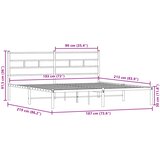  Metalni okvir kreveta bez madraca boja hrasta 183x213 cm | shoptok.hr