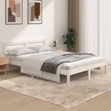 vidaXL Okvir za krevet od borovine 135 x 190 cm bijeli 4FT6 bračni | shoptok.hr