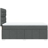 vidaXL Box spring postelja z vzmetnico temno siva 90x200 cm blago | Shoptok.si