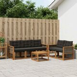  Set vanjskih sofa 6 kom. Prirodna i crna | shoptok.hr