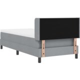 vidaXL Zloženi pomični okvir s posteljo svetlo siva 90x200 cm tkanina, Vzglavnik z obliko diamantnih blokov svetlo siva 90 cm tkanina | Shoptok.si