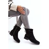 EVENTO Women's Suede Boots on a Flat Heel Black Keresa | Shoptok.si