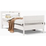 Maison Chic Posteljni okvir - Enojna postelja - Postelja za odrasle brez vzmetnice bel 100x200 cm trdna borovina-J6845, (21776726) | Shoptok.si
