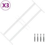  Rešetka za sigurnost prozora s 2 prekrižena nosača 3 kom. Bijela 43-74 cm | shoptok.hr
