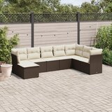 vidaXL 8-dijelni set vrtnih sofa s jastucima smeđi od poliratana | shoptok.hr