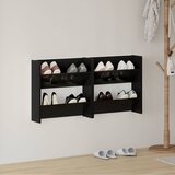  Zidni ormarići za cipele 2 kom sjajni crni 60x18x60 cm drveni Cijene