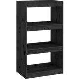 Furnova Knjižna omara / pregrada črna 60x30x103,5 cm trdna borovina, (21932321) | Shoptok.si