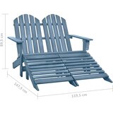  Vrtni dvosjed Adirondack od jelovine s otomanom plavi | shoptok.hr