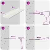  Polica na zidu s policom Zidne 3 pcs Bijelo 40 x 9 x 2 5 cm - Bijelo 30/35/40 x 9 cm 1 | shoptok.hr