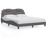  The Living Store Posteljni okvir z LED lučkami siv 160x200 cm umetno usnje - Posteljni Okvir, (21530333) | Shoptok.si