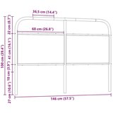 vidaXL Posteljno vzglavje rjavi hrast 140 cm jeklo in inženirski les | Shoptok.si