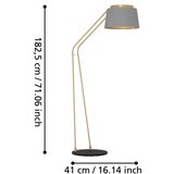 Eglo 390174 - podna lampa almerimar 1xE27/40W/230V siva/zlatna | Eponuda.com