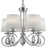 Searchlight Angelique Stropna svetilka s 5 lučmi, več kraki, kromirana, s senčniki, E14, (22100817) | Shoptok.si