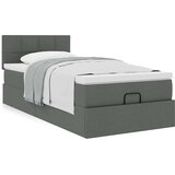 vidaXL Otomanski okvir kreveta s madraca tamnosivi 90x190cm tkanine | shoptok.hr