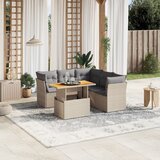 vidaXL 5-dijelni vrtni set sofa s jastucima bež od poliratana | shoptok.hr