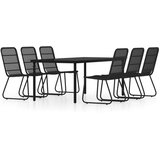  7-dijelni vrtni blagovaonski set crni | shoptok.hr
