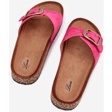 Boto Women's sandals with buckle on cork platform fuchsia Zavira | Shoptok.si