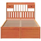  Posteljni okvir brez vzmetnice voščeno rjav 135x190 cm borovina, (21607269) | Shoptok.si