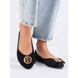 W. POTOCKI Black suede ballerinas with Potocki ornament | Shoptok.si
