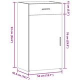  Komoda boja hrasta sonome 50 x 42 5 x 93 cm konstruirano drvo | shoptok.hr
