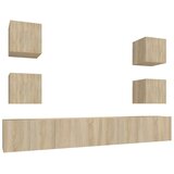  6-dijelni set TV ormarića boja hrasta sonome konstruirano drvo | shoptok.hr