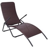 Maison Chic Zložljiv Ležalnik - Sončna ležalnik poli ratan rjav, (22043205) | Shoptok.si